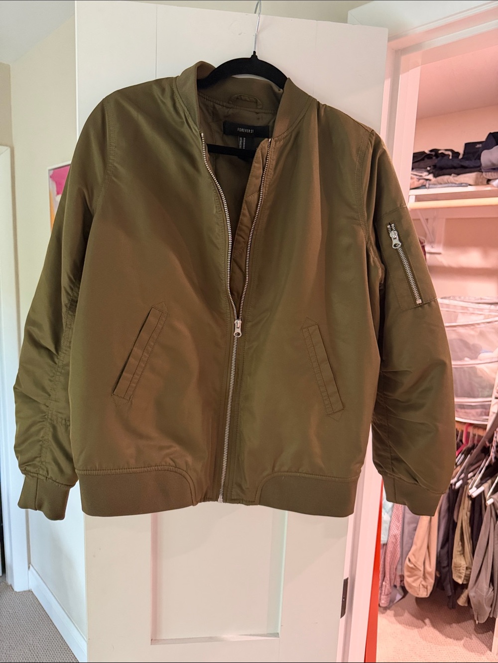 Forever 21 Olive Bomber Jacket